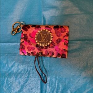 Louis Vuitton Medallion Pink Leopard Card Case Key Pouch